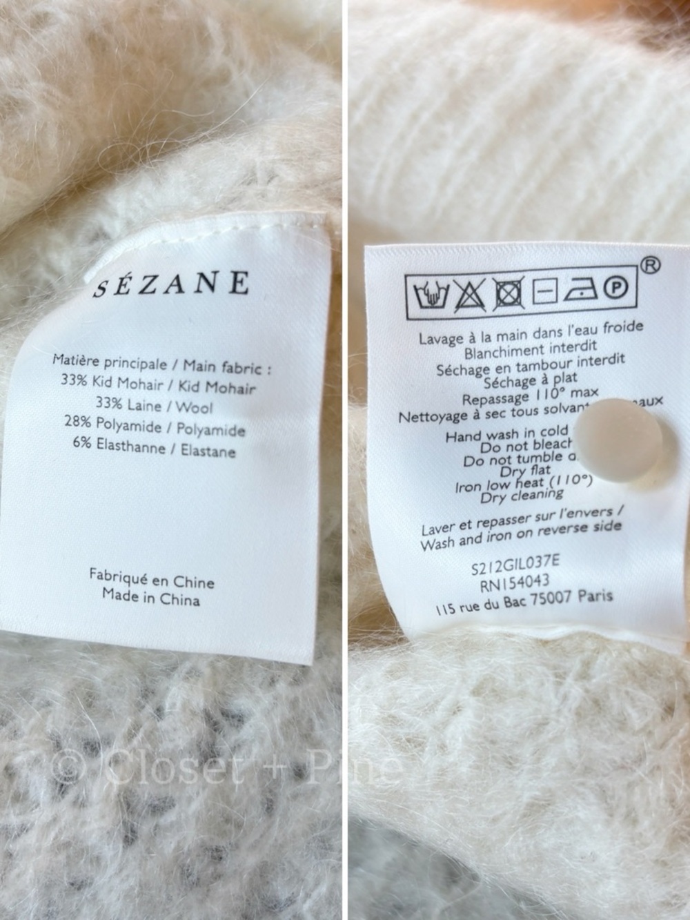 Sezane Anouk Jumper Sweater Cardigan Size XS Ecru Cream Off White - Picture 10 of 12
